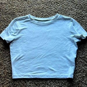 white t-shirt, crop top, wild fable, size small